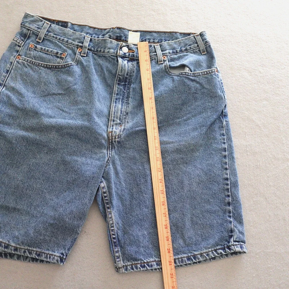 VTG Levi 505 Shorts Men 42 Regular Fit Blue Denim Medium Wash Casual Blackwing